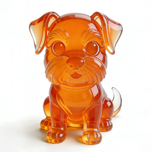 <span class=keywords><strong>Figurine</strong></span> de chien transparente personnalisée en résine, sculpture artisanale en fibre de verre, <span class=keywords><strong>figurine</strong></span> d'animal de dessin animé - Product Image 2