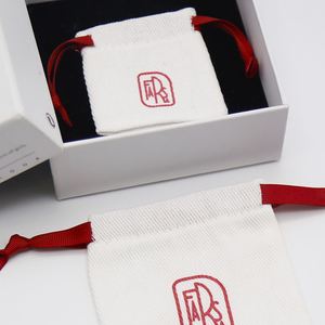 High Quality 100% Cotton Twill Jewelry Gift Bag Small Gift <b>Drawstring</b> Bag White Soft Cotton <b>Pouch</b> Packaging - Product Image 6