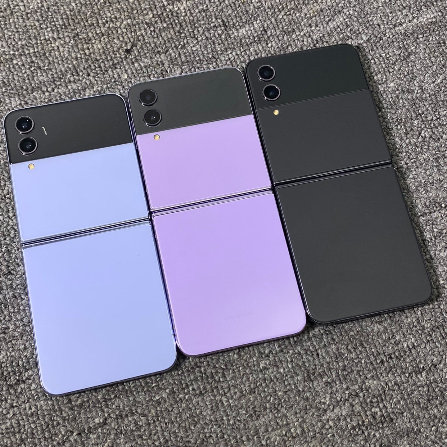 สีม่วงโบรา, กราไฟท์, ทองสีชมพู, สีฟ้า