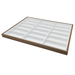 Lớn 18 lưới mắt kính quang học hiển thị Khay bảng điều khiển bảng tổ chức Showcase Walnut Mô hình gỗ hiển thị đồ trang sức container - Product Image 6