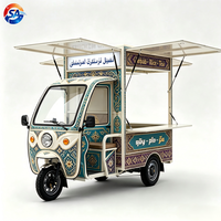 Tricycle Électrique Mobile pour la Restauration 48V 60V, Chariot Alimentaire au Lithium, Apparence Personnalisée pour la Vente de Boissons Fraîches et de Plats de Loisirs