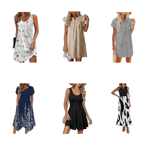 Nouvelle collection 2025 : Robes décontractées en polyester/coton pour femmes, lots en vrac de vêtements mixtes en stock, grande quantité - Product Image 1