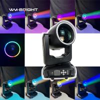 Lampu Moving Head 230W Dual Prisms (Dapat Ditumpuk) Pola Sinar IP20 Zoom DMX512 dengan Cincin Bercahaya untuk Klub Malam, DJ, Acara Pernikahan