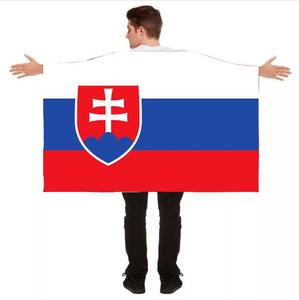 Capa con Bandera de <span class=keywords><strong>Eslovaquia</strong></span> de Diseño Personalizado al por Mayor para Eventos Deportivos, Artículos para Fanáticos, Capa con Bandera de Manga de Poliéster de Alta Calidad - Product Image 1