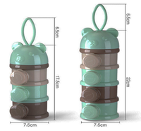 Lait en poudre portable à quatre couches pour bébé Compartiment à lait en poudre indépendant pour le stockage des aliments pour enfants