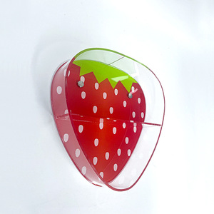 Yun Zhuo Acrylic Wall Mounted Storage Box Heart Strawberry Shape 29.5cm x 31cm For Wall Or <b>Door</b> Organizing - Product Image 2