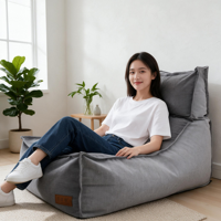 Fauteuil pouf d'intérieur en tissu, plusieurs couleurs combinées