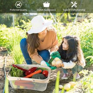 Panier de rangement en maille pour jardin avec poignée, panier de récolte pour jardin, panier de collecte de fruits et légumes en maille - Product Image 4