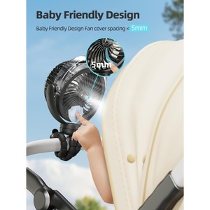 Ventilateur de refroidissement humidifiant et veilleuses ambiantes pour bébé poussette poulpe ventilateur de plafond rechargeable par USB - Product Image 4