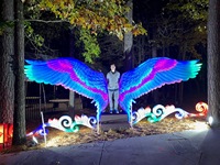 Installations artistiques uniques, ailes d'ange LED interactives à induction infrarouge personnalisées, multicolores, accessoires de divertissement pour la décoration d'activités de fête
