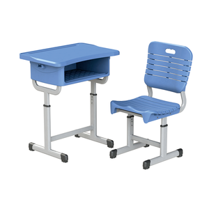 Bureau et chaise d'écolier individuels modernes pour salle de classe, ensemble de mobilier scolaire personnalisable pour écoles primaires, couleur sur mesure - Product Image 1