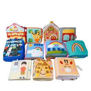 Pabrik mainan kayu sensorik pendidikan permainan Organ tubuh hewan pertanian laut alfabet buku tenang papan sibuk untuk hadiah anak laki-laki & perempuan