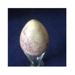 Figuritas de huevo de mármol blanco sombreado púrpura oscuro talladas a mano artesanías de piedra para decoración del hogar - Product Image 5