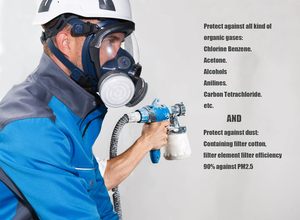 SYINE Organic Vapors Full <strong>Respirator</strong> <strong>Mask</strong> Gas <strong>Mask</strong> Spray Paint <strong>Chemical</strong> Formaldehyde Dustproof Respiratory Protection 1 Pair - Product Image 4