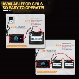 Chargeur de batterie au plomb 12V 24V <span class=keywords><strong>Moto</strong></span> Camion Tondeuse à gazon Bateau Marine 12V 24V 8A Chargeur de batterie de voiture automatique Maintien - Product Image 5