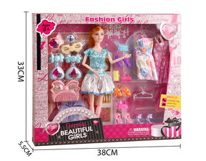 Set <span class=keywords><strong>di</strong></span> Gioco in Plastica Interessante con <span class=keywords><strong>Bambole</strong></span> alla Moda e Accessori Colorati per il Trucco, Giocattoli per Bambine - Product Image 6