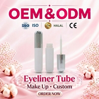 Conteneur cosmétique rond vide de 3 ml, tube en plastique ABS personnalisé pour eye-liner/brillant à lèvres avec options d'impression multiples, emballage cosmétique