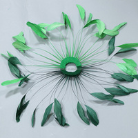 Grand éventail en plumes teintes pour le burlesque et le carnaval |   Décoration de coiffure pour costume de showgirl