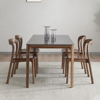 Chaise de salle à manger en bois massif de Style moderne nordique avec dossier en cuir PU meubles de maison de luxe légers pour des loisirs d'étude confortables