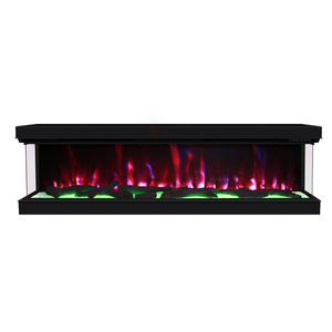 Cheminée électrique moderne à 3 côtés avec flamme réaliste de haute qualité, pour usage intérieur, foyer décoratif - Product Image 1