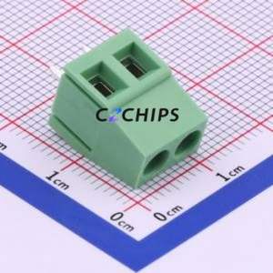 DG128-5.0-02P-14-00A(H) Screw Terminal Block Through hole Component (THT),P=5mm Connector 1x2P 5mm Green Through Hole - Product Image 1