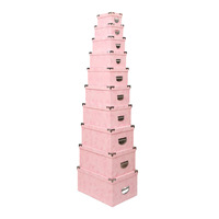 Nouvel arrivage : Kit de boîtes cadeaux en papier grain litchi, boîtes de rangement pour la maison avec poignées, ensemble de 10 boîtes cadeaux avec protection d'angle