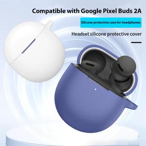 Étui de protection en silicone de couleur unie pour écouteurs Google <span class=keywords><strong>Pixel</strong></span> Buds 2a (blanc) - Product Image 2