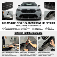Kit carrosserie en fibre de carbone style MH pour BMW G90 G99 M5, spoiler avant G90 M5, 2024 2025