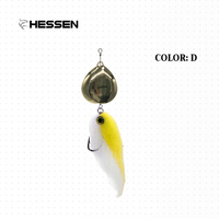 Vente en gros Leurre de pêche artificiel en métal, type cuillère rotative, avec effet œil de poisson 3D simulé, 14,5g, hameçon à plumes, pour morue et poissons d'eau salée, Hessen