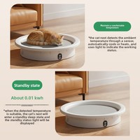 Lit pour animaux de compagnie en plastique thermostatique intelligent avec chauffage et refroidissement automatiques, utilisable en toutes saisons, emballé dans un carton, tapis de couchage pour chat et chien