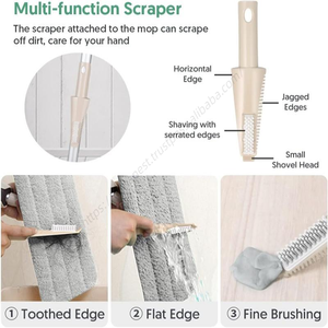 Mopa de microfibra al por mayor con mango de acero y extensible para limpieza de suelos, alta tasa de deshidratación, 1 cabezal de mopa incluido - Product Image 3