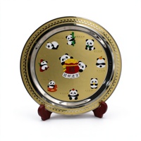 Plaques Souvenirs en Laiton Gravé Plaqué Or Panda – Décoration Maison, Trophées, Plaques Métalliques, Cadeaux de Bureau