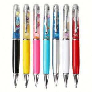 Custom <b>Stripping</b> Style Promotion Gifts <b>Plastic</b> Ballpoint Pen with Liquid Floating Feature - Product Image 1