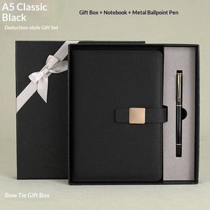 A5 Premium Luxury Business Custom Leather Notebook Pen Set Custom Logo Exquisite Gift <b>Box</b> for Corporate Meetings Anniversaries - Product Image 2