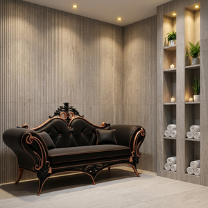 Sofá de Tres Plazas para Sala de Estar, Hecho de Madera de Teca Sólida, Solución de Asientos Cómoda y Duradera - Product Image 5