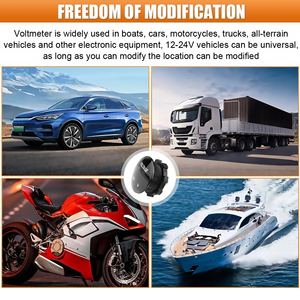 12 वी-24 वी डीसी राउंड वोल्टमीटर नेतृत्व डिजिटल डिस्प्ले, समुद्री लो वोल्टेज मीटर 2पिन कार बैटरी मॉनिटर के लिए टेस्टर - Product Image 6