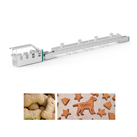 Machine de fabrication de biscuits pour chiens entièrement automatique, ligne d'extrusion industrielle pour aliments pour animaux de compagnie, PLC, acier inoxydable 304, 80 kg/h, garantie de 2 ans
