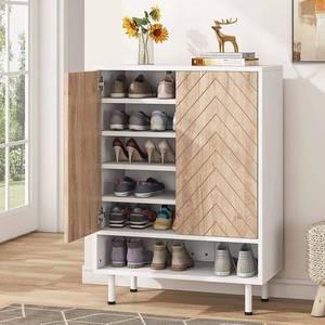 Wood grain luxury modern <b>shoe</b> cabinet, living room <b>shoe</b> <b>rack</b>, minimalist modern entryway cabinet, large-capacity <b>storage</b> - Product Image 3