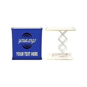 Comptoir pliable rectangulaire ovale en aluminium pour salon professionnel, table de stand pop-up - Product Image 1