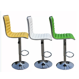 Taburetes de Cocina de Lujo, Ajustables y Giratorios, con Base Cromada y Asiento de Cuero Negro <span class=keywords><strong>para</strong></span> Cocina - Product Image 3