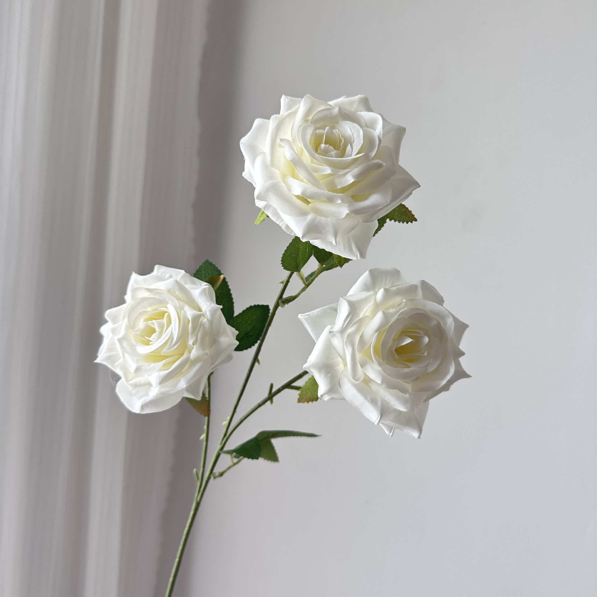 Diamants à 3 têtes [avec feuilles] rose blanc laiteux