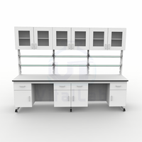Usine de meubles commerciaux produit un meuble de laboratoire en métal blanc résistant aux alcalis de 10 pieds pour un centre de santé moderne