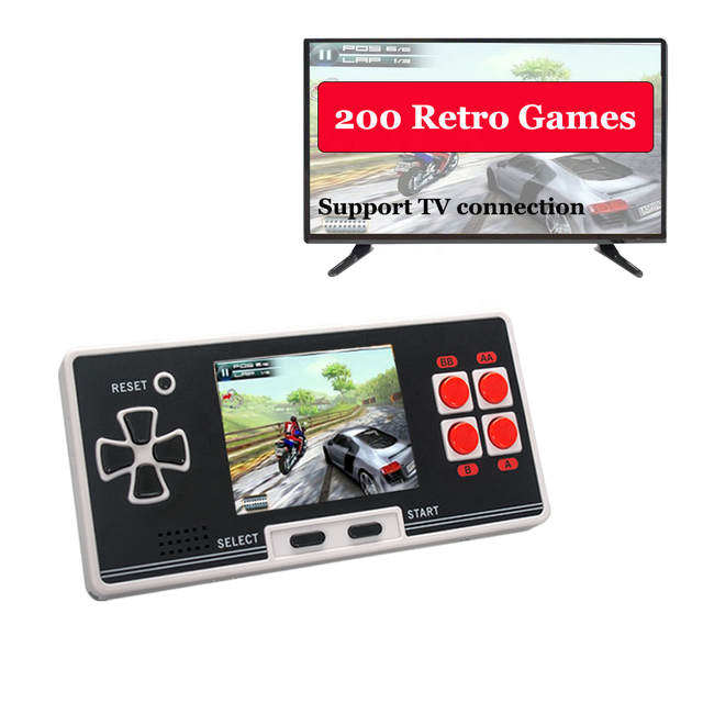 WOLSEN 8 Bit Video Game Console 2.8 Inch Color Screen Portable Handheld Game Player 200 Retro Classic Games AV-OUT Earphone