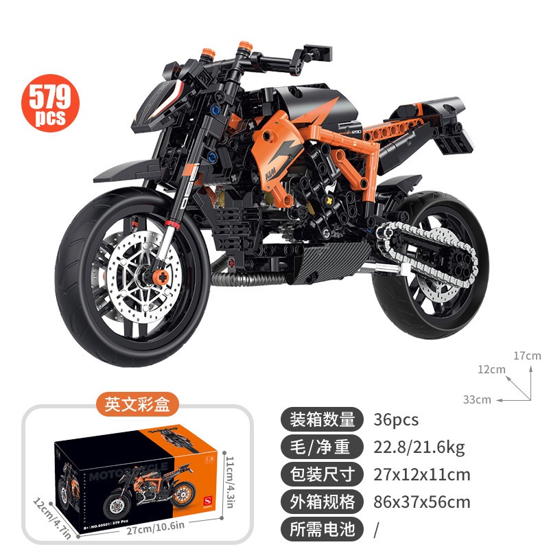 1:8 Litro-Clase de la motocicleta 579PCS