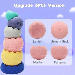 Cao su mềm vỏ trứng hình số khối xây dựng cho trẻ sơ sinh và trẻ mới biết đi nhận thức và Đồ chơi giáo dục làm bằng vinyl - Product Image 6