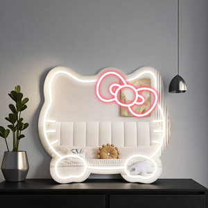 Tốt Nhất Bán Chất Lượng Cao Kitty Mèo Gương Neon Dấu Hiệu Trang Điểm Gương <span class=keywords><strong>LED</strong></span> Neon Dấu Hiệu Bàn Vanity Bảng Tùy Chỉnh Neon Dấu Hiệu Thuế quan Giảm - Product Image 1