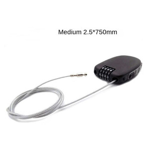 Cáp Khóa Có Thể Thu Vào 4 Chữ Số Kết Hợp Khóa Cho Xe Đạp Trượt Tuyết Túi Xe Máy Mũ Bảo Hiểm Kính Thiên Văn Dây Khóa Màu Đen - Product Image 2