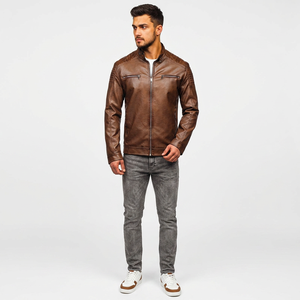 Direct Factory Sale <b>Men</b> Fashion <b>Leather</b> <b>Jacket</b> For Sale Cowhide <b>Leather</b> Made Lightweight <b>Men</b> Winter Fashion <b>jacket</b> for <b>men</b> - Product Image 1