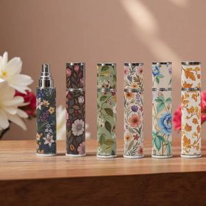Botella de <span class=keywords><strong>Perfume</strong></span> de Piel de Cordero de 10 ml con Diseño de Flores y Pájaros, Impresión de Alta Gama, Regalo, Botella de Spray Portátil de Viaje, Venta al Por Mayor - Product Image 2