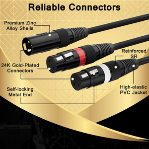 Xlr स्प्लिटर Y-XLR केबल, सोना-प्लेटेड 3-पिन xlr पुरुष को दोहरी महिला पैच केबल - Product Image 2